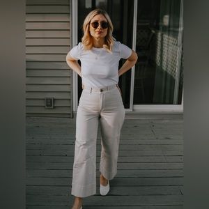 Like new Everlane Lightweight Wide-Leg Crop Chino Stone Beige Sand Size 2